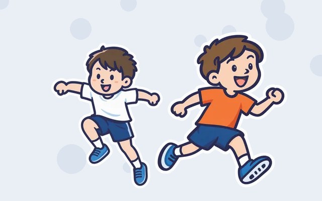 走る・跳ぶ子どものイラスト